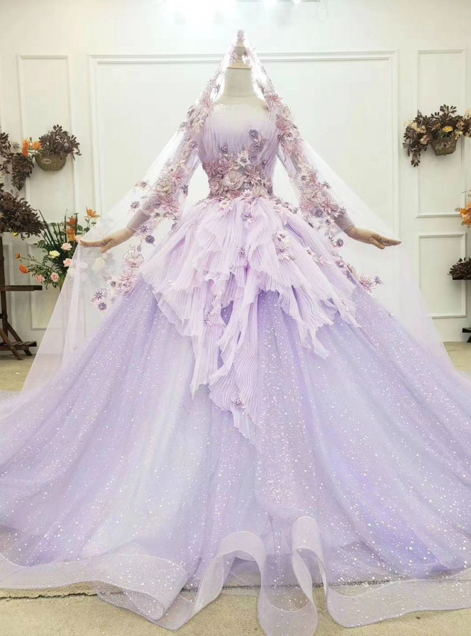 purple wedding dress